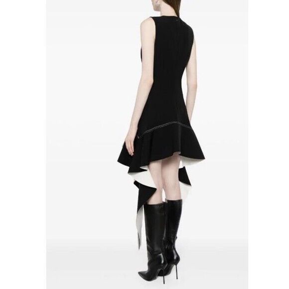 Simkhai $1215 Asymmetrical Hem Sleeveless Dress Contrast Stitching 12 - Picture 2 of 13